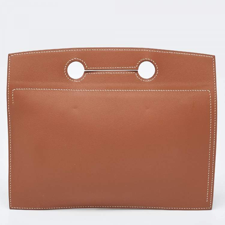 Pre Owned Hermes Gold Swift Leather L'Epopee Backpocket Pouch