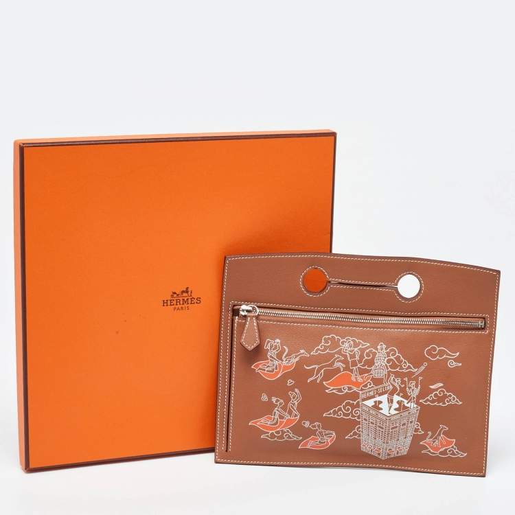 Pre Owned Hermes Gold Swift Leather L'Epopee Backpocket Pouch