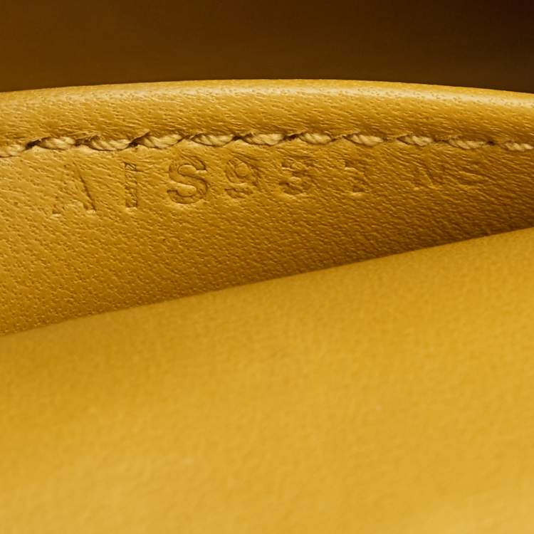 Pre Owned Hermès Jaune Ambre Epsom Leather Gold Finish Mini Kelly II Sellier 20 Bag