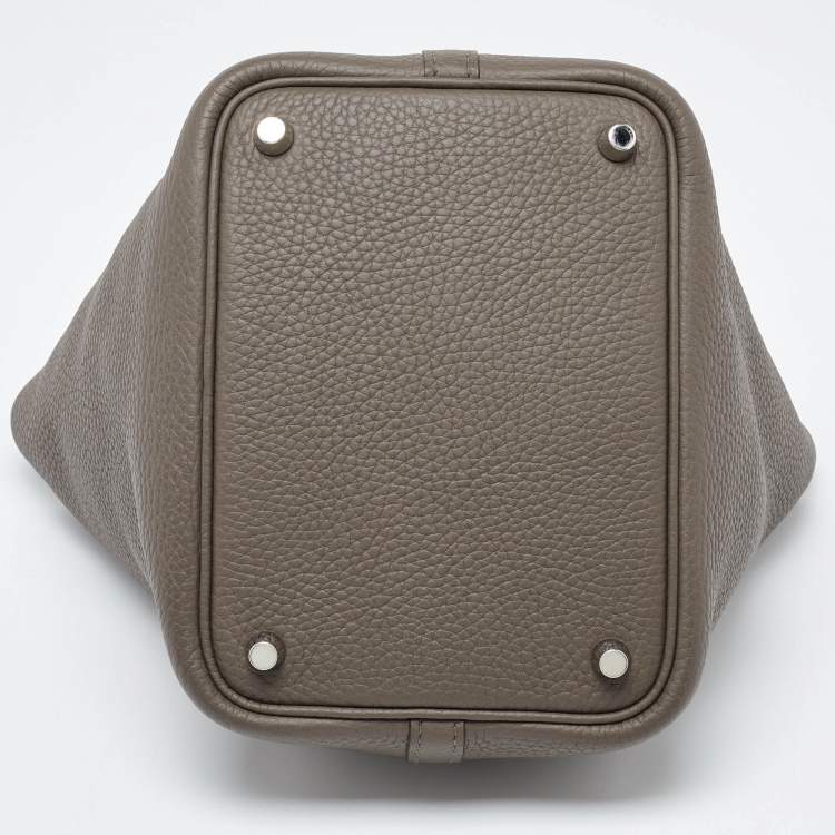 مملوكة مسبقًا Hermes Etain Taurillon Clemence Leather Picotin Lock 18 Bag