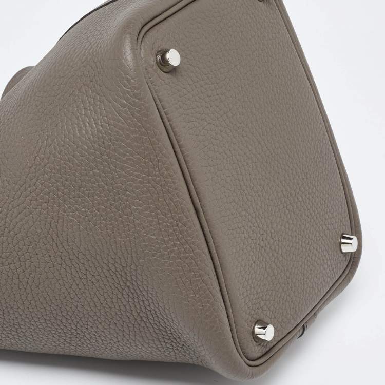 مملوكة مسبقًا Hermes Etain Taurillon Clemence Leather Picotin Lock 18 Bag