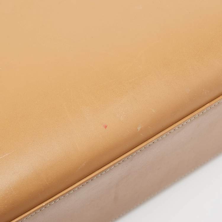 Pre Owned Hermes Natural Vache Leather Gold Finish Kelly Sellier 32 Bag
