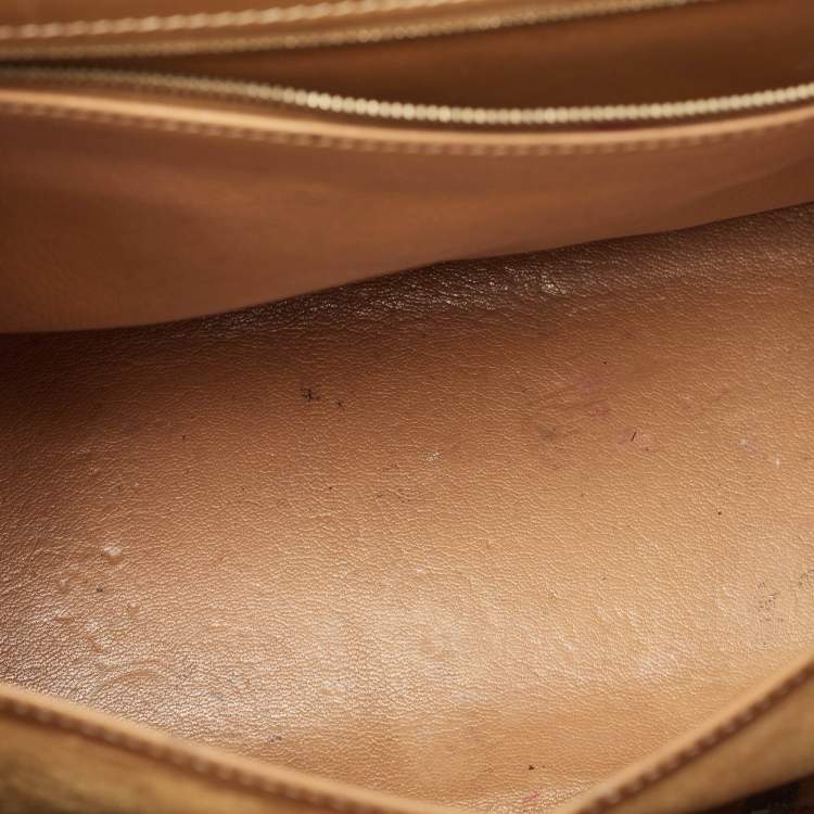 Pre Owned Hermes Natural Vache Leather Gold Finish Kelly Sellier 32 Bag