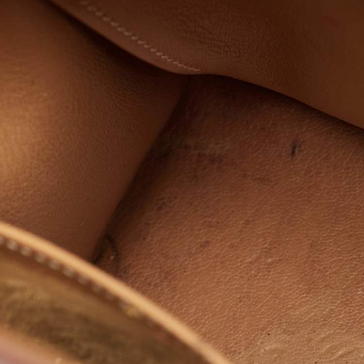 Pre Owned Hermes Natural Vache Leather Gold Finish Kelly Sellier 32 Bag