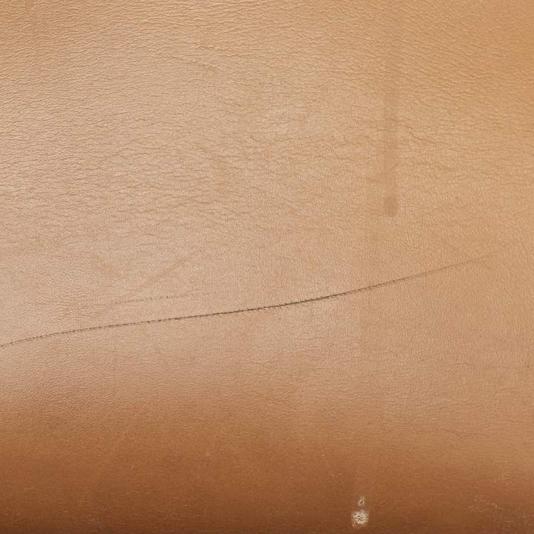 Pre Owned Hermes Natural Vache Leather Gold Finish Kelly Sellier 32 Bag