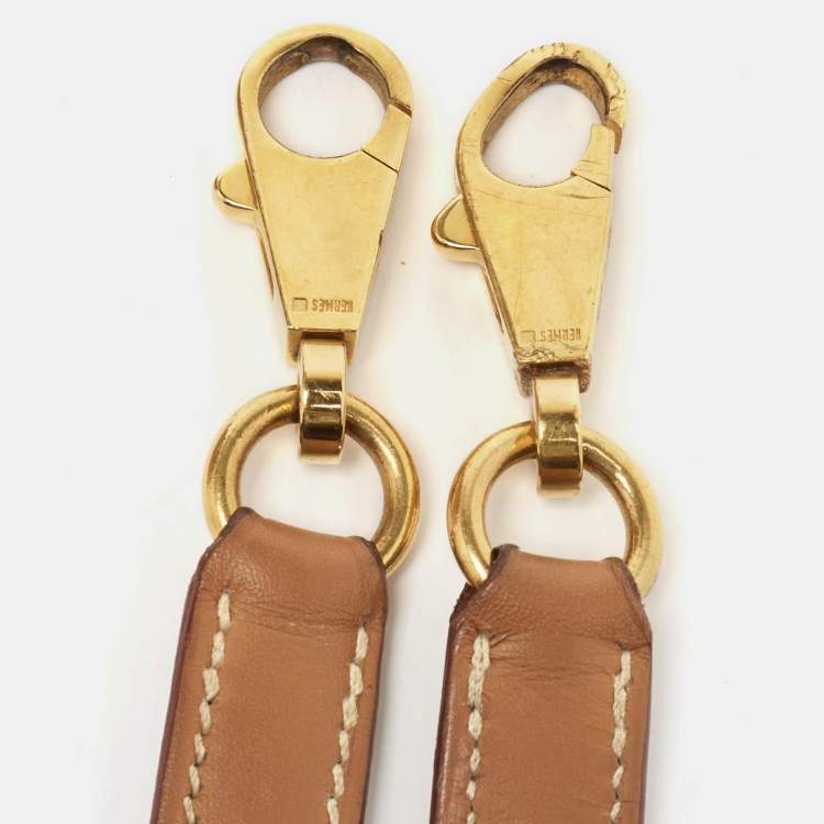 Pre Owned Hermes Natural Vache Leather Gold Finish Kelly Sellier 32 Bag