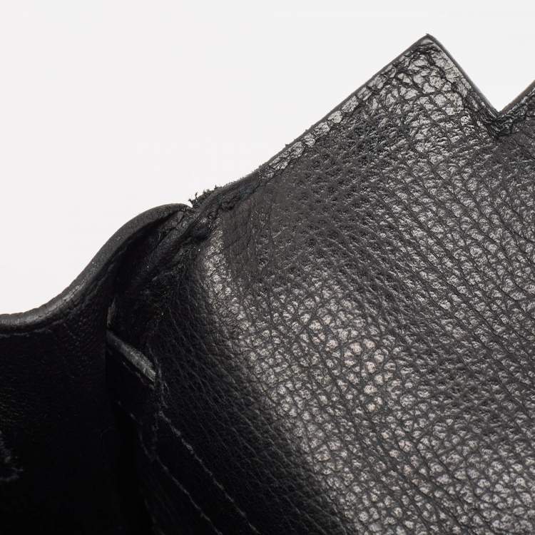 Pre Owned Hermes Noir Togo Leather Palladium Finish Kelly Retourne 35 Bag