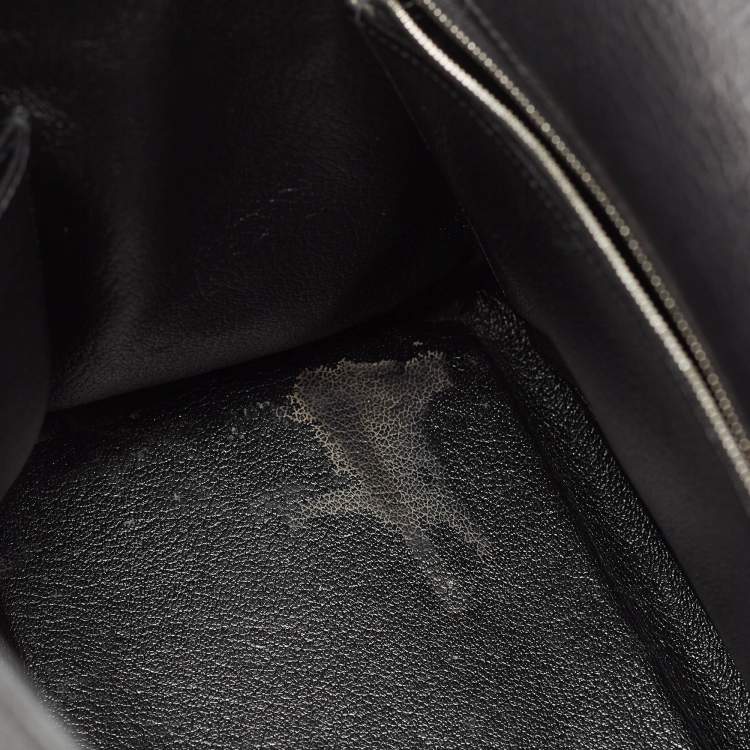 Pre Owned Hermes Noir Togo Leather Palladium Finish Kelly Retourne 35 Bag