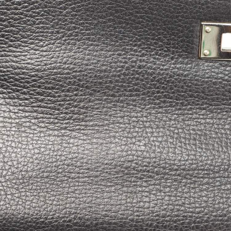 Pre Owned Hermes Noir Togo Leather Palladium Finish Kelly Retourne 35 Bag