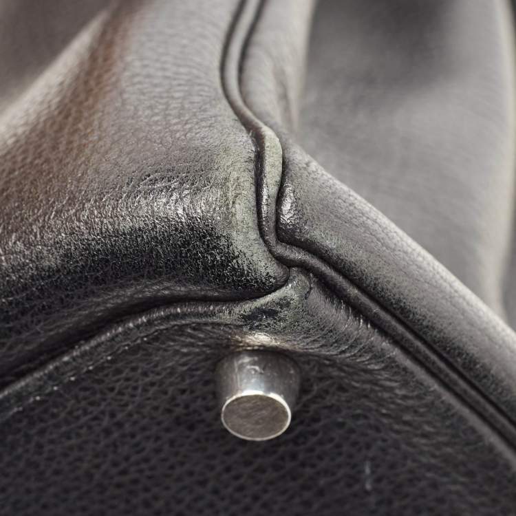Pre Owned Hermes Noir Togo Leather Palladium Finish Kelly Retourne 35 Bag