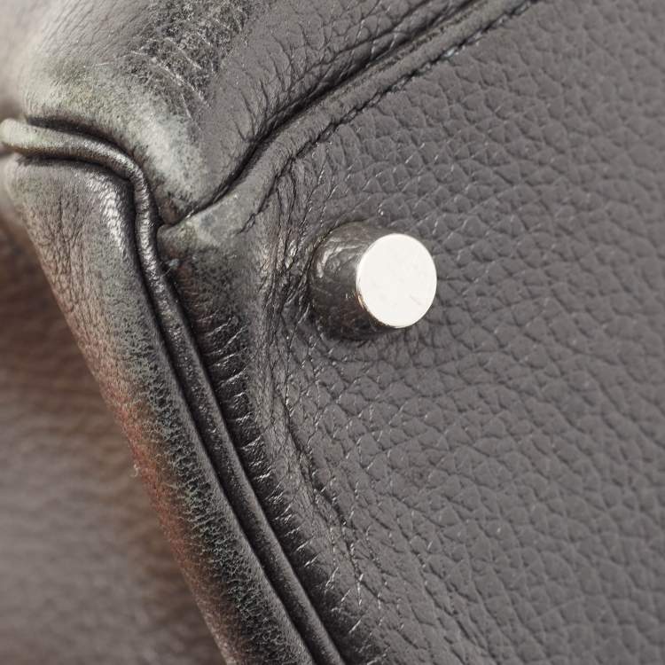 Pre Owned Hermes Noir Togo Leather Palladium Finish Kelly Retourne 35 Bag