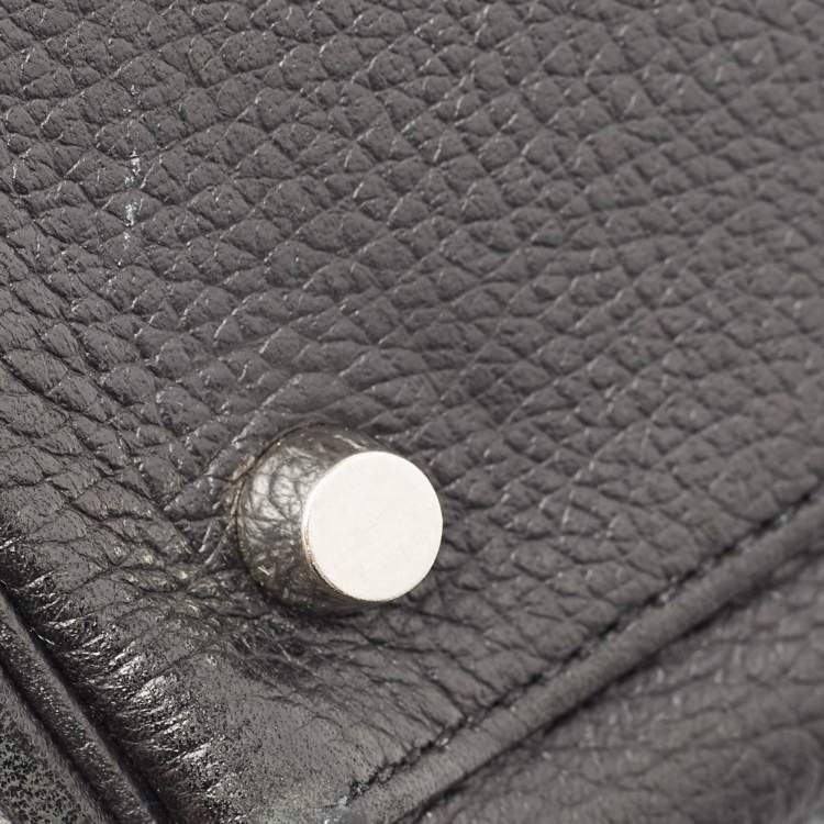 Pre Owned Hermes Noir Togo Leather Palladium Finish Kelly Retourne 35 Bag