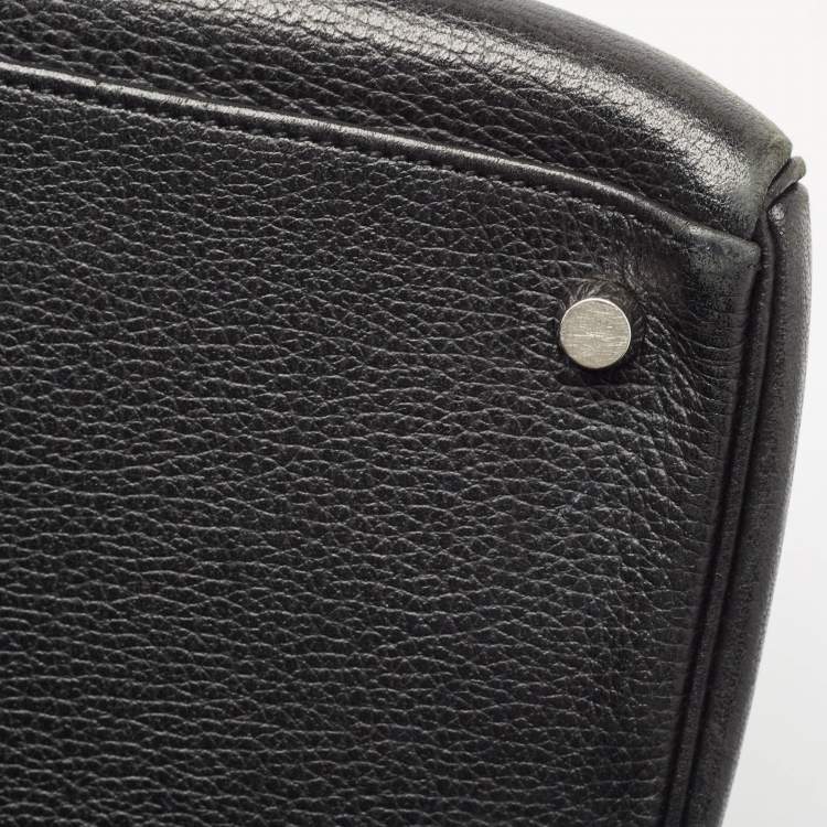 Pre Owned Hermes Noir Togo Leather Palladium Finish Kelly Retourne 35 Bag