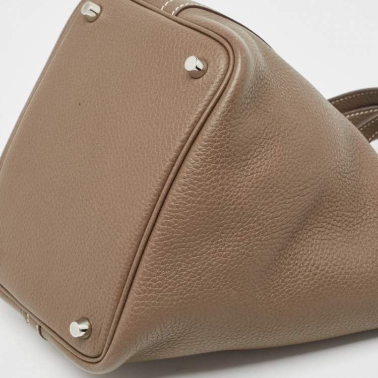 Pre Owned Hermes Etoupe Taurillon Clemence Leather Picotin Lock 18 Bag