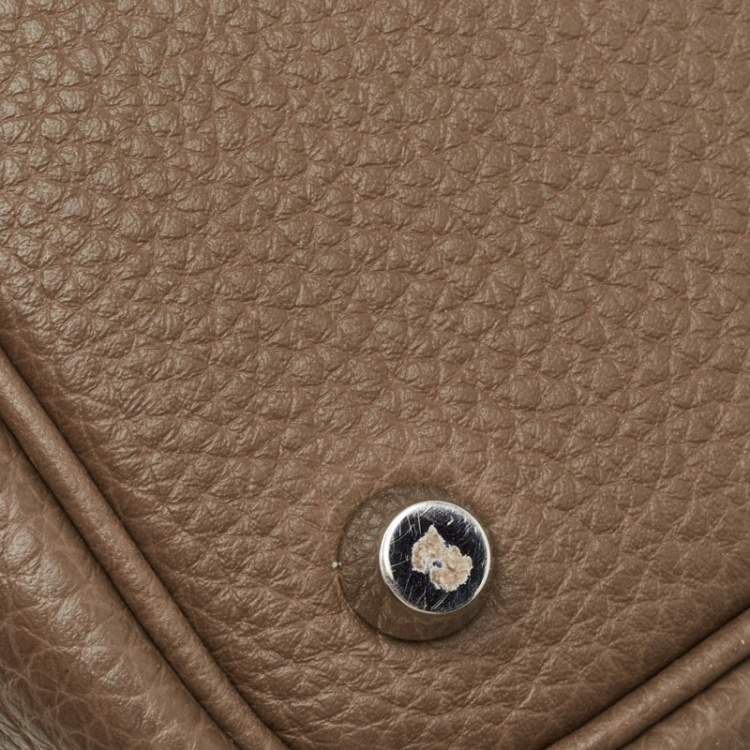 Pre Owned Hermes Etoupe Taurillon Clemence Leather Picotin Lock 18 Bag