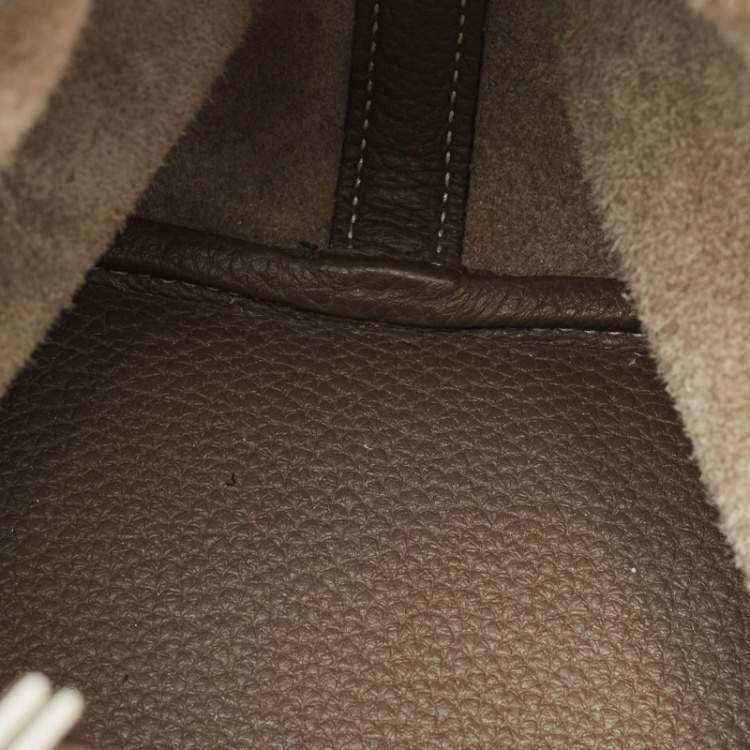 Pre Owned Hermes Etoupe Taurillon Clemence Leather Picotin Lock 18 Bag