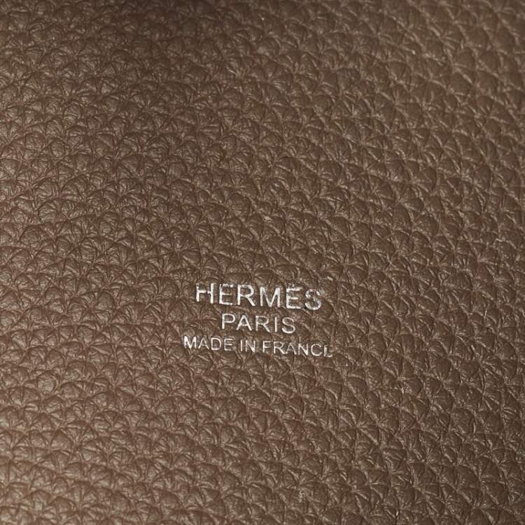 Pre Owned Hermes Etoupe Taurillon Clemence Leather Picotin Lock 18 Bag