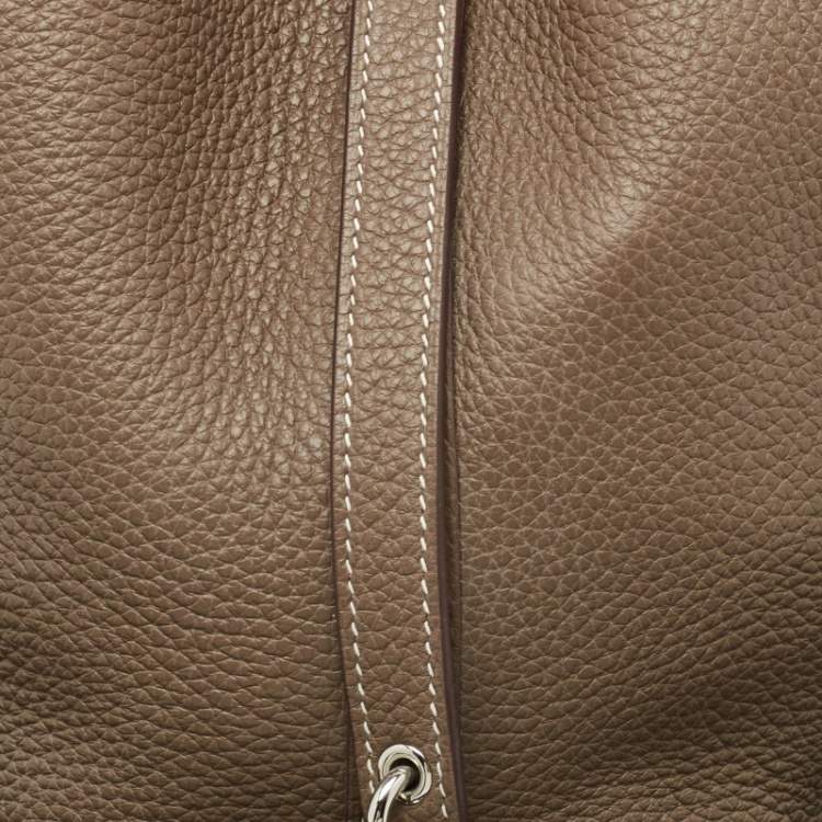 Pre Owned Hermes Etoupe Taurillon Clemence Leather Picotin Lock 18 Bag