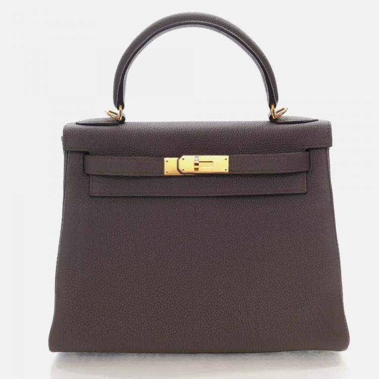 Hermes Gris Etain Togo Kelly 28 Handbag Hermes TLC