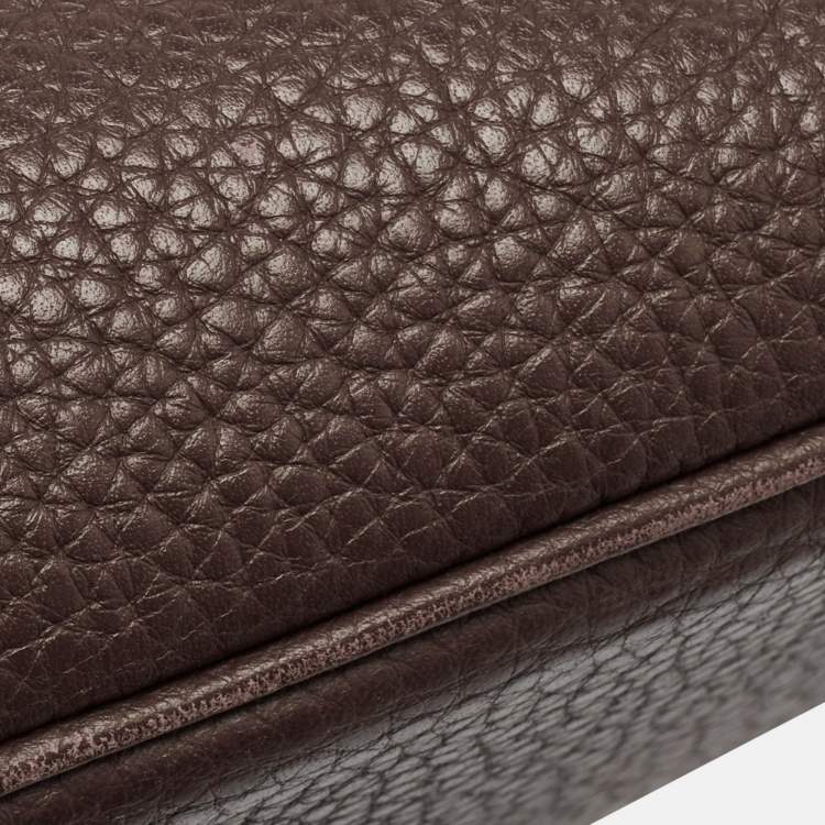 Pre Owned Hermes Chocolat Taurillon Clemence Leather Palladium Finish Birkin 30 Bag