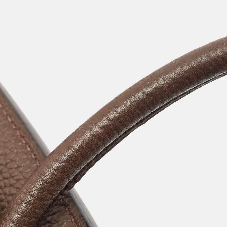 Pre Owned Hermes Chocolat Taurillon Clemence Leather Palladium Finish Birkin 30 Bag