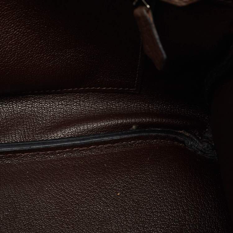 Pre Owned Hermes Chocolat Taurillon Clemence Leather Palladium Finish Birkin 30 Bag