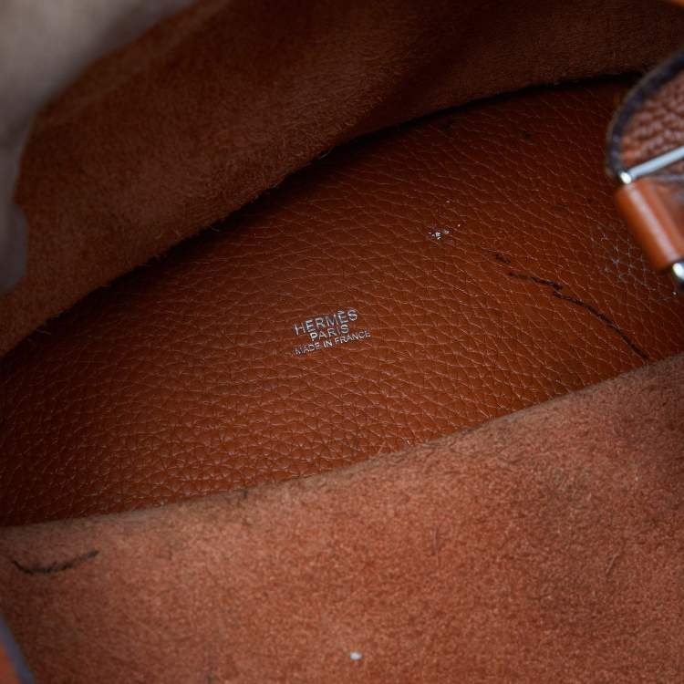 Pre Owned Hermès Orange Taurillon Clemence Leather Picotin Lock 22 Bag