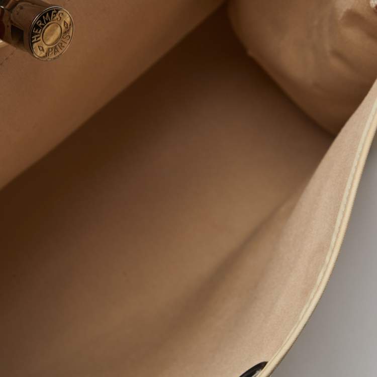 Pre Owned Hermès Beige/Fauve Toile Canvas and Vache Hunter Leather Herbag Zip 39 Bag