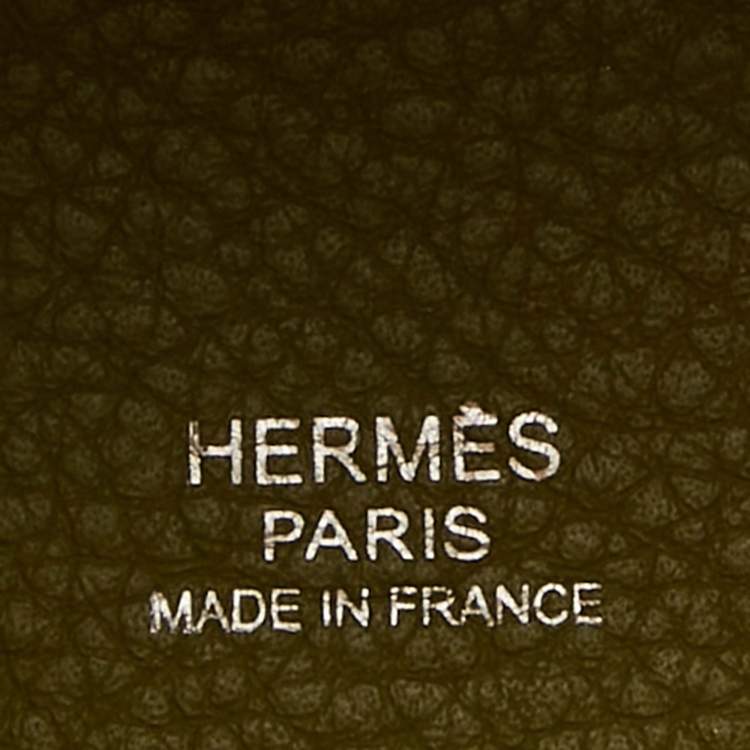 Pre Owned Hermes Vert Chartreuse Taurillon Clemence Leather Picotin 22 Bag