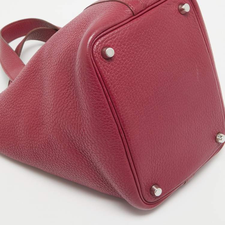 Pre Owned Hermes Tosca Taurillon Clemence Leather Picotin Lock 18 Bag