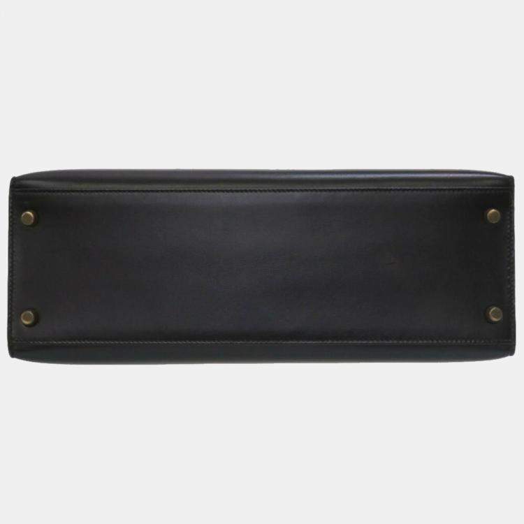 Pre Owned Hermes Black Box calf Kelly 32 Handbag