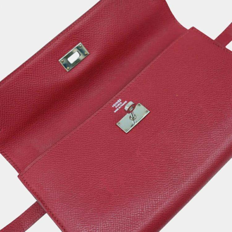 Pre Owned Hermes Bordeaux Epsom Leather Long Kelly Wallet