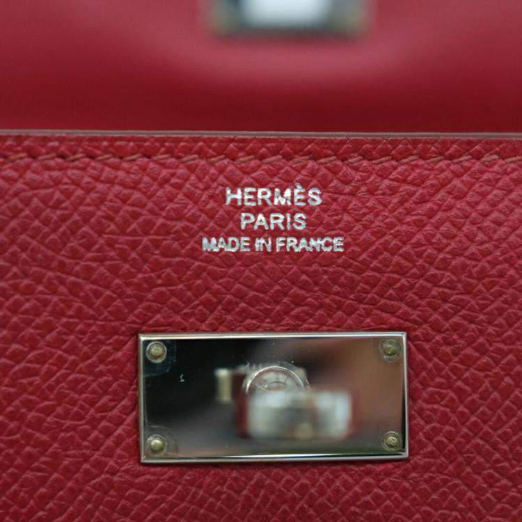 Pre Owned Hermes Bordeaux Epsom Leather Long Kelly Wallet