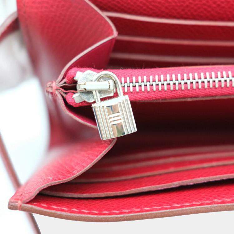 Pre Owned Hermes Bordeaux Epsom Leather Long Kelly Wallet