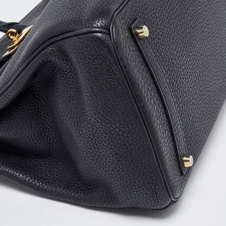 Pre Owned Hermès Black Togo Leather Gold Finish Birkin 35 Bag