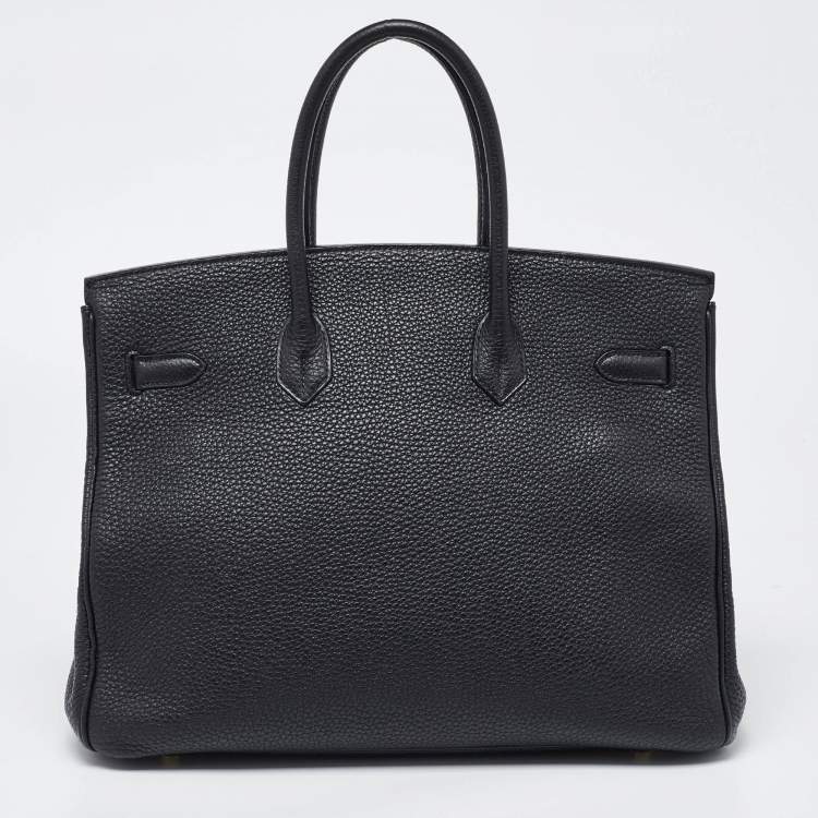 Pre Owned Hermès Black Togo Leather Gold Finish Birkin 35 Bag