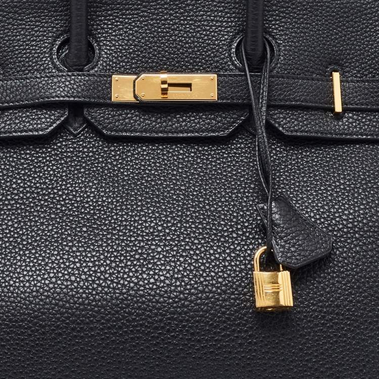 Pre Owned Hermès Black Togo Leather Gold Finish Birkin 35 Bag