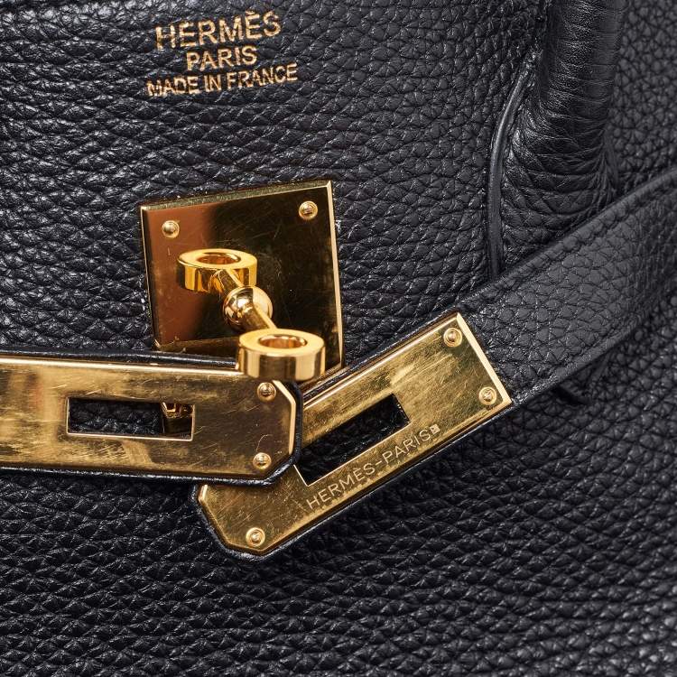 Pre Owned Hermès Black Togo Leather Gold Finish Birkin 35 Bag