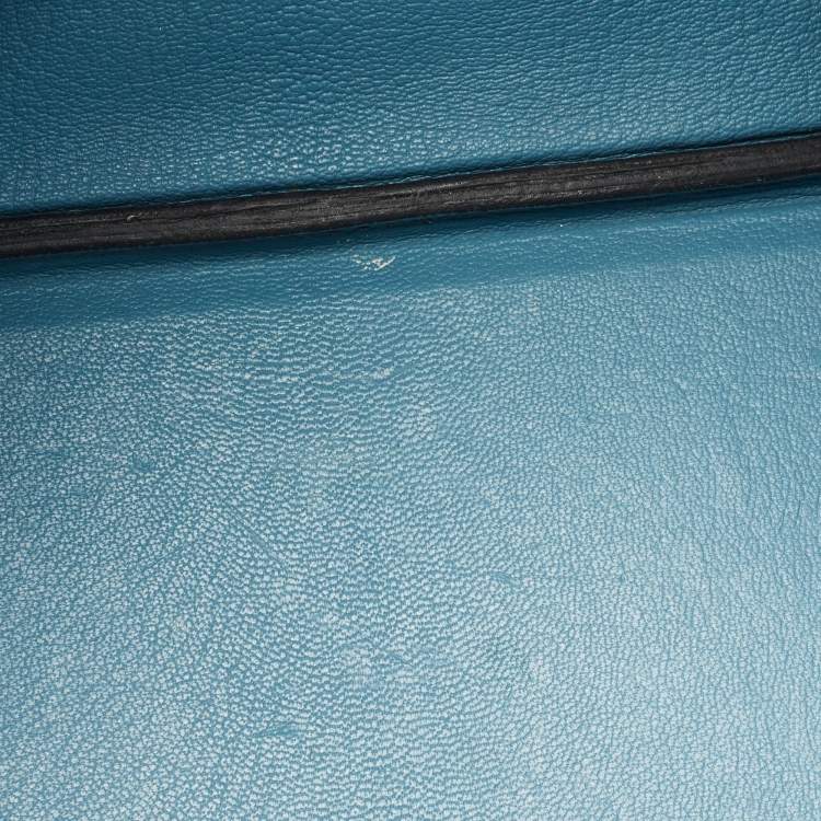 Pre Owned Hermes Bleu Jean Taurillon Clemence Leather Palladium Finish Birkin 40 Bag