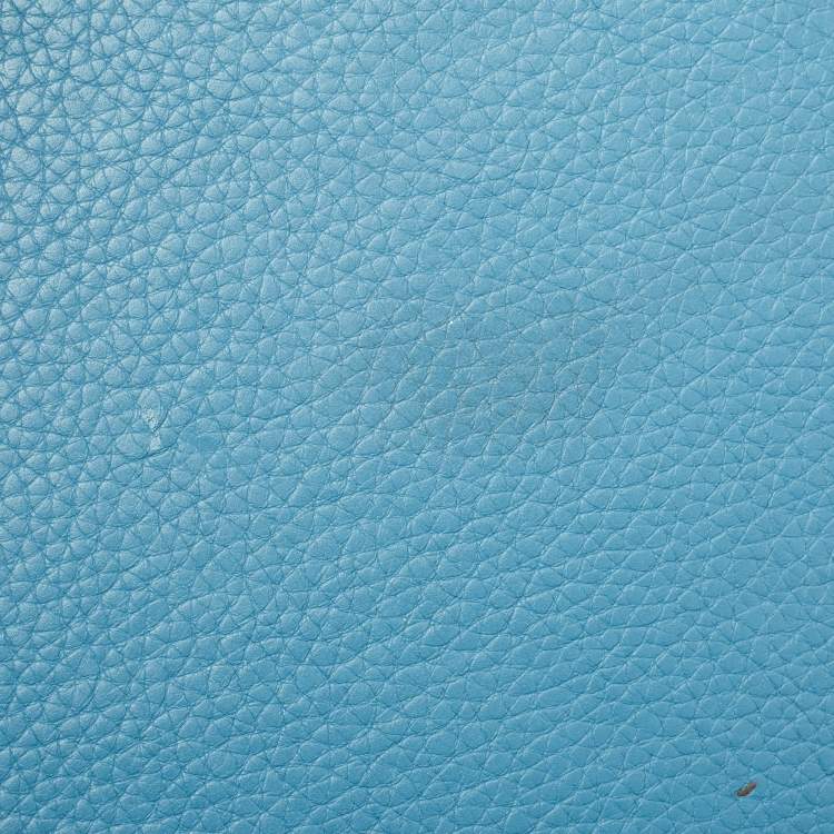 Pre Owned Hermes Bleu Jean Taurillon Clemence Leather Palladium Finish Birkin 40 Bag