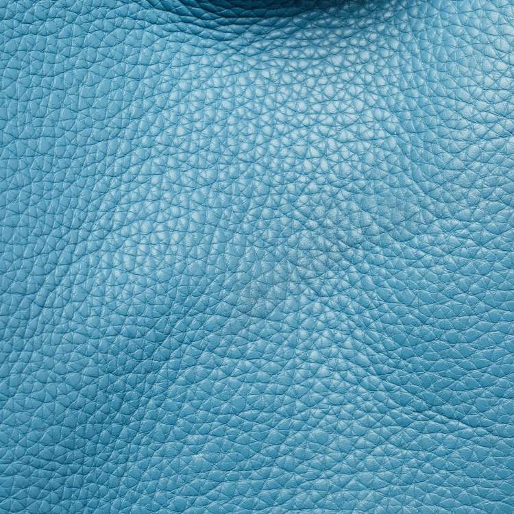 Pre Owned Hermes Bleu Jean Taurillon Clemence Leather Palladium Finish Birkin 40 Bag