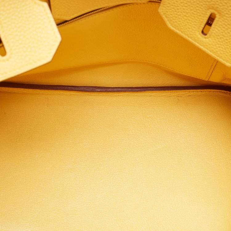 Pre Owned Hermes Soleil Togo Leather Palladium Finish Birkin 35 Bag