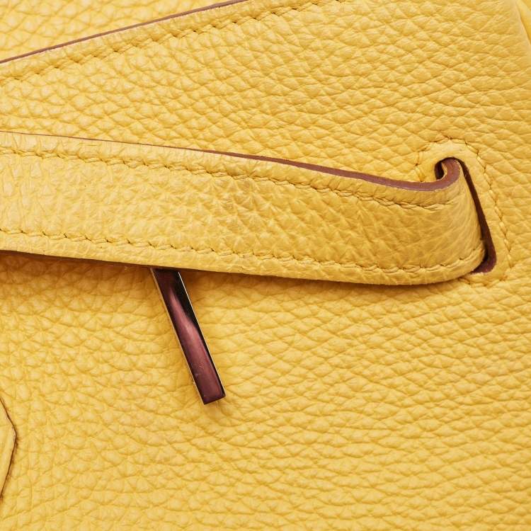 Pre Owned Hermes Soleil Togo Leather Palladium Finish Birkin 35 Bag