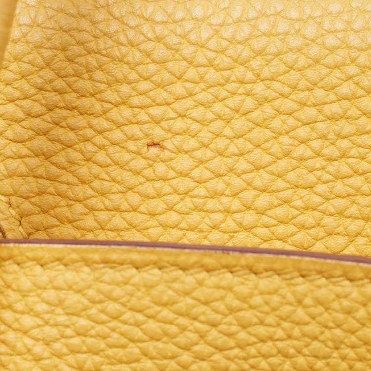 Pre Owned Hermes Soleil Togo Leather Palladium Finish Birkin 35 Bag