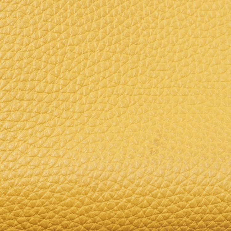 Pre Owned Hermes Soleil Togo Leather Palladium Finish Birkin 35 Bag