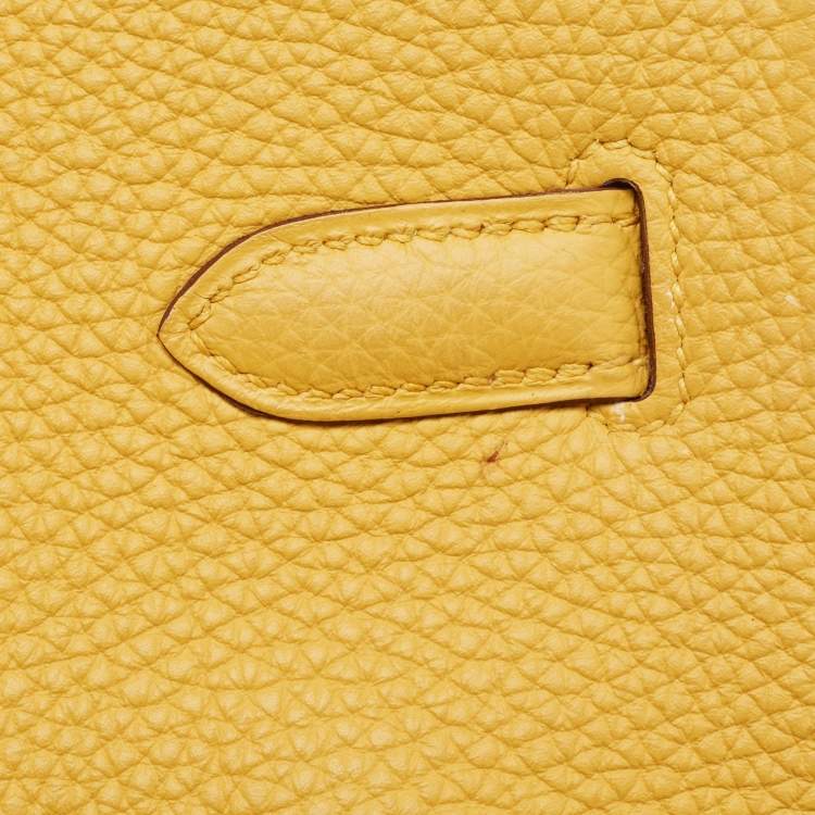 Pre Owned Hermes Soleil Togo Leather Palladium Finish Birkin 35 Bag