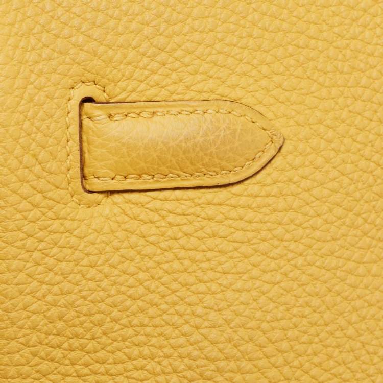 Pre Owned Hermes Soleil Togo Leather Palladium Finish Birkin 35 Bag