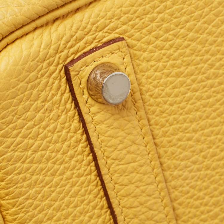 Pre Owned Hermes Soleil Togo Leather Palladium Finish Birkin 35 Bag