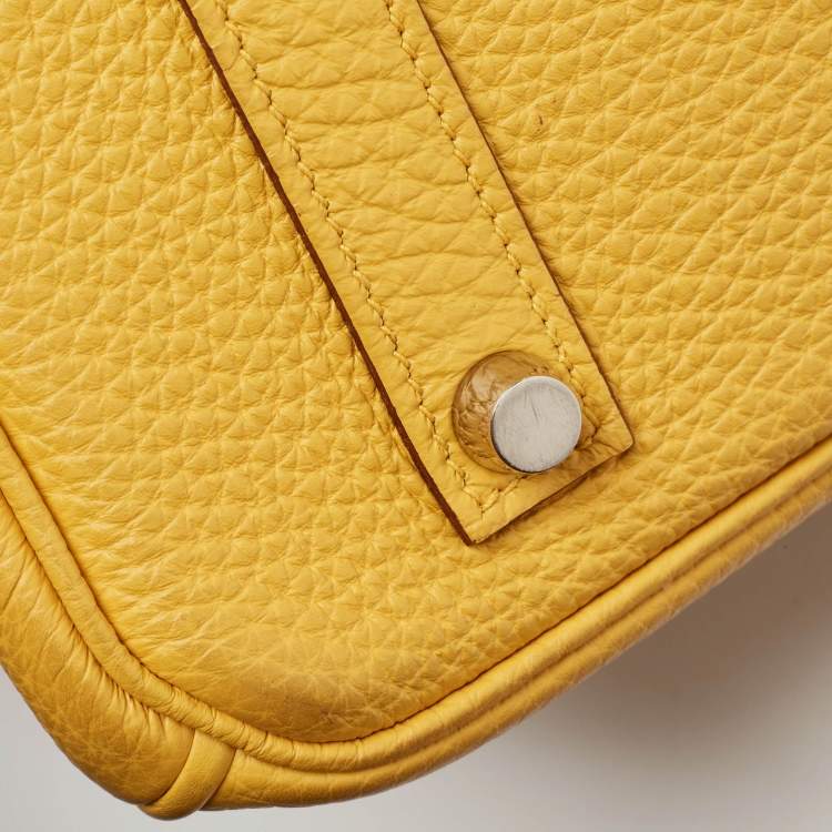 Pre Owned Hermes Soleil Togo Leather Palladium Finish Birkin 35 Bag