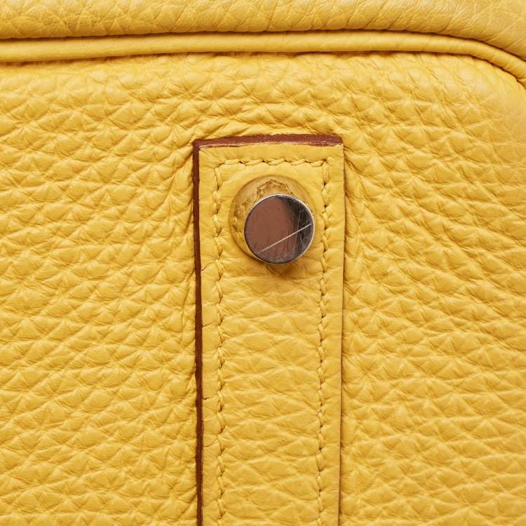 Pre Owned Hermes Soleil Togo Leather Palladium Finish Birkin 35 Bag